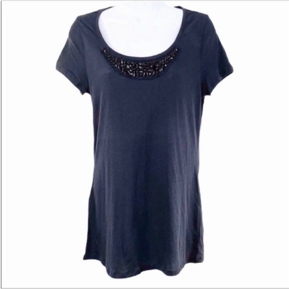 STYLE & CO crystals T-shirt top S black - Picture 1 of 9